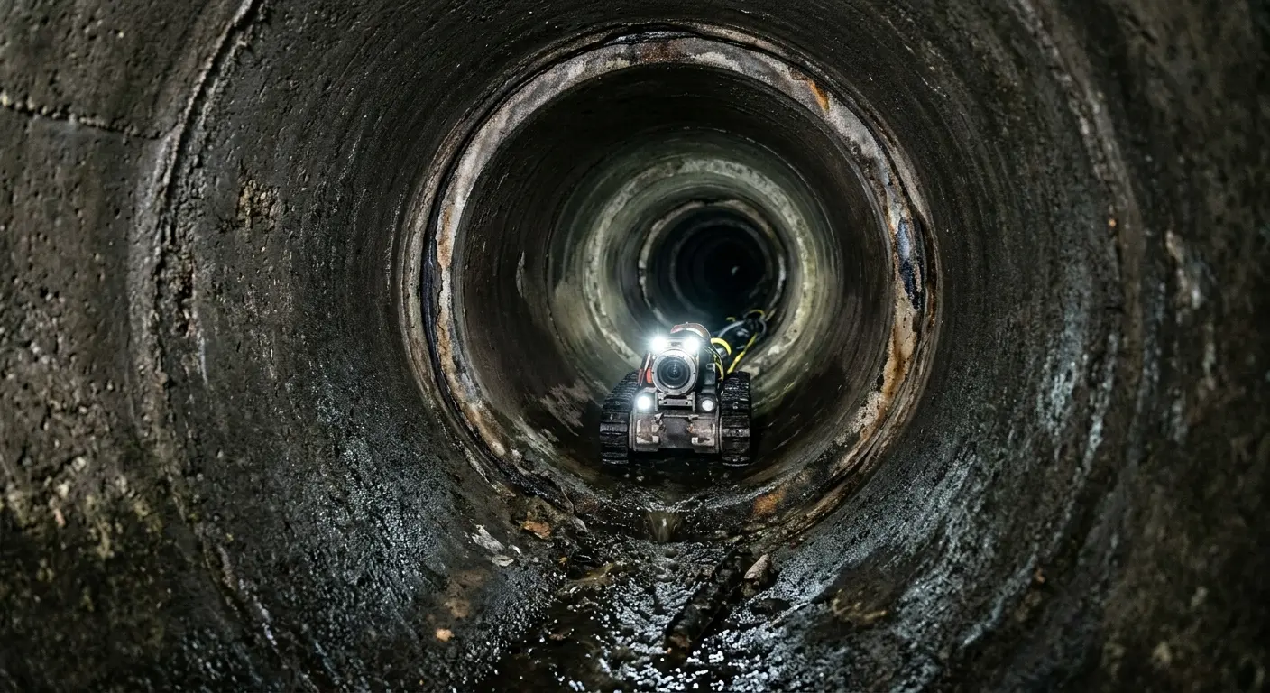 Robotic sewer camera inspecting pipe interior for Sewer Line Repair in Pleasant Hills